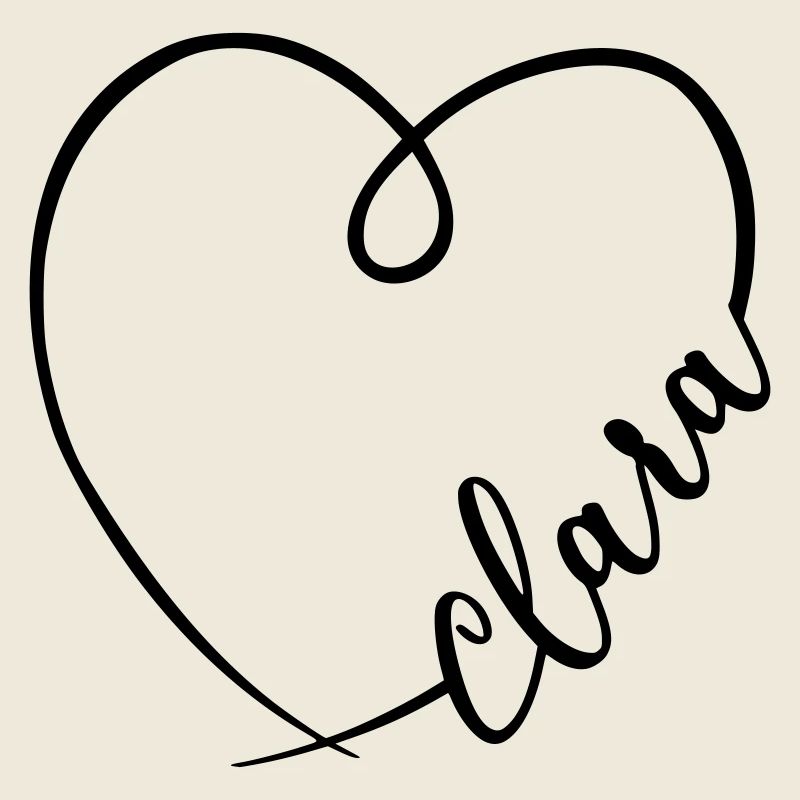 Clara Name Calligraphy Heart