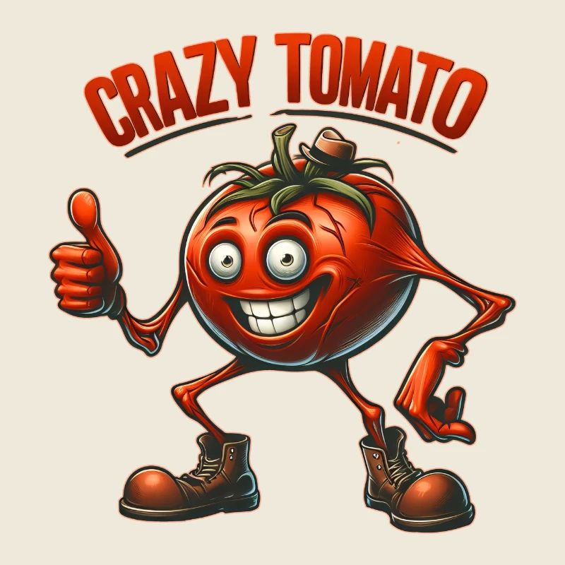 Crazy Veggies: Horror Tomato with hat + Thumps Up