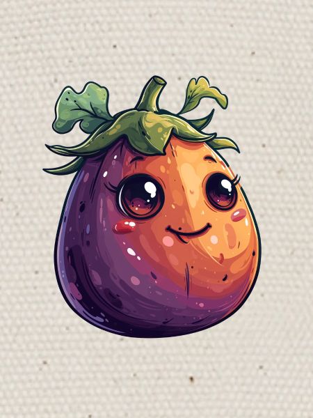 Aubergine Comic Face