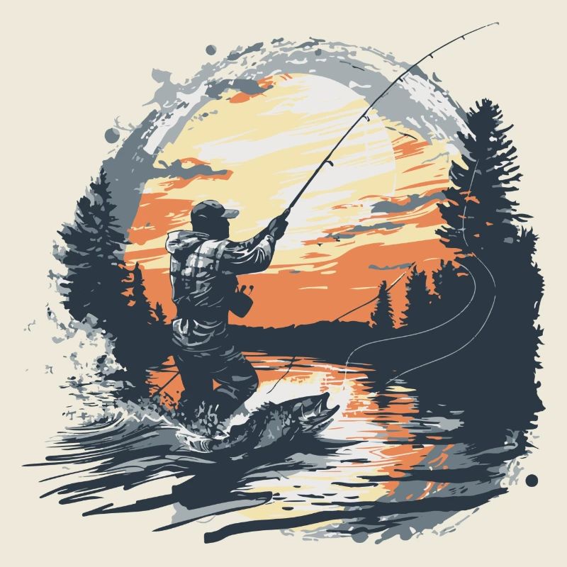 Pêche Pêche Excursion Poisson Lac Canne à pêche pêcheur