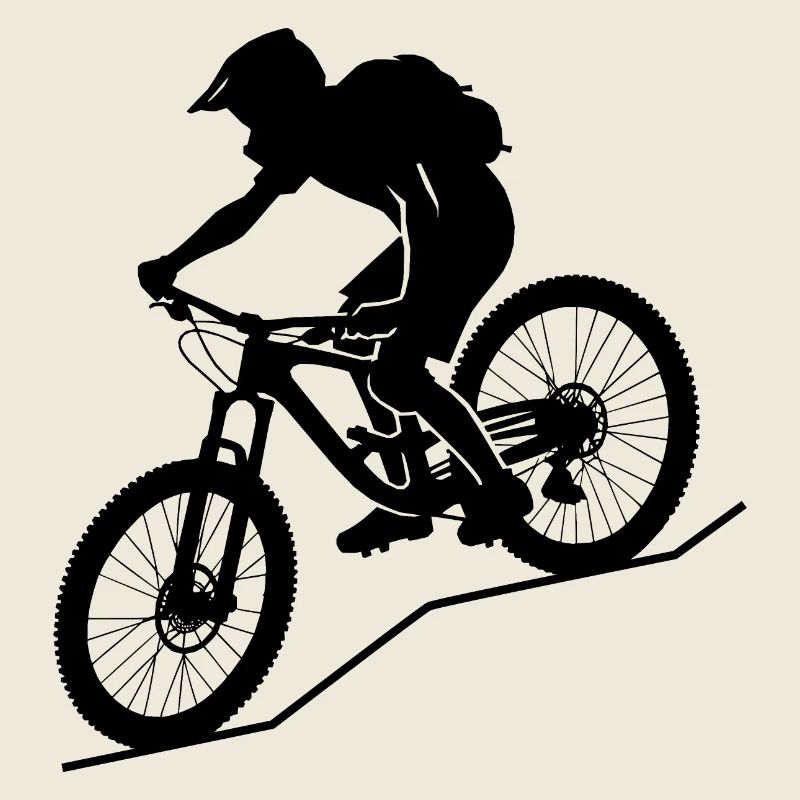 Dynamische Mountainbiker Silhouette