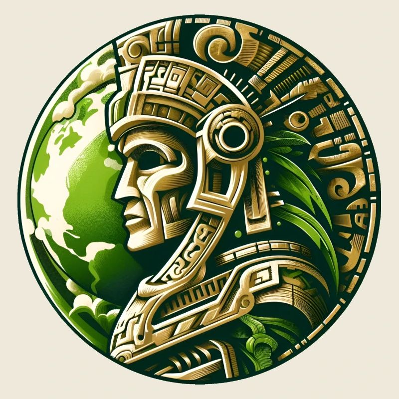 Ancient Aztec Warrior Gold Earth