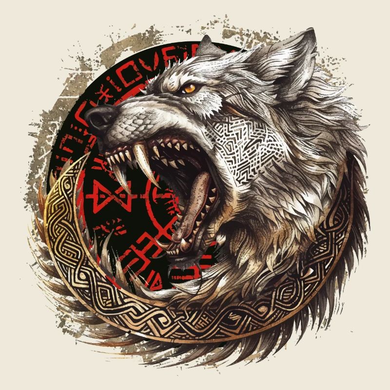 Viking Wolf Wolves Geri & Freki Valhalla d’Odin