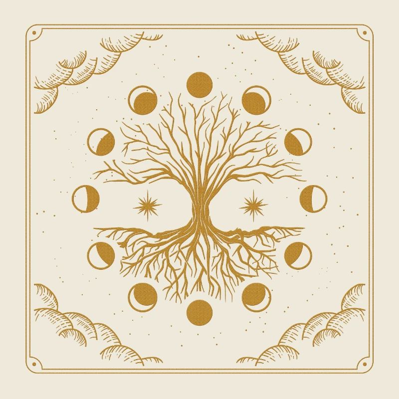 Majestueux arbre de vie doré