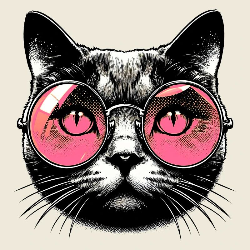 Kater mit Brille
