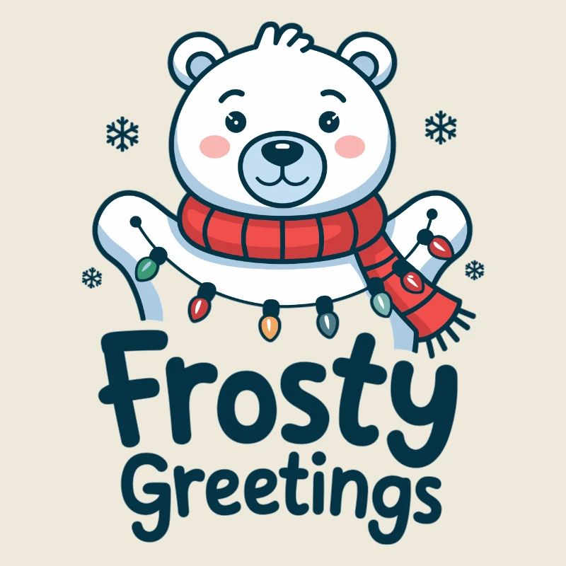 Frostige Grüße – Eisbär mit Lichterkette