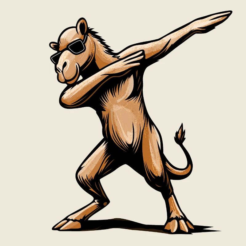 Cooles Dabbing Dab Dance Kamel mit Sonnenbrille