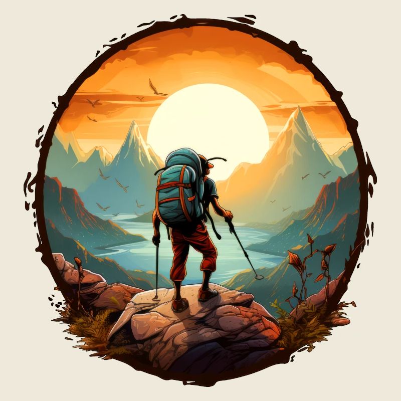 Mountaineers before sunrise