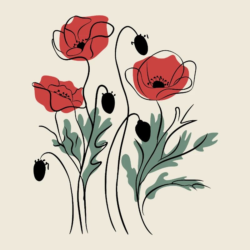 Coquelicots Matisse inspiré
