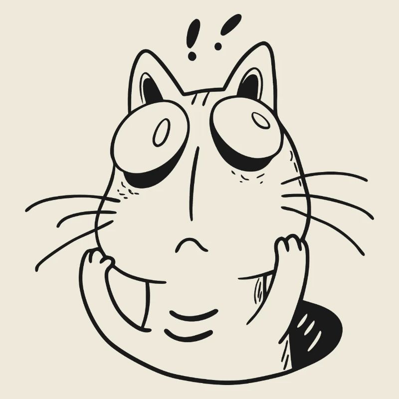 Chat anxieux - Drôle de chaton qui réfléchit trop