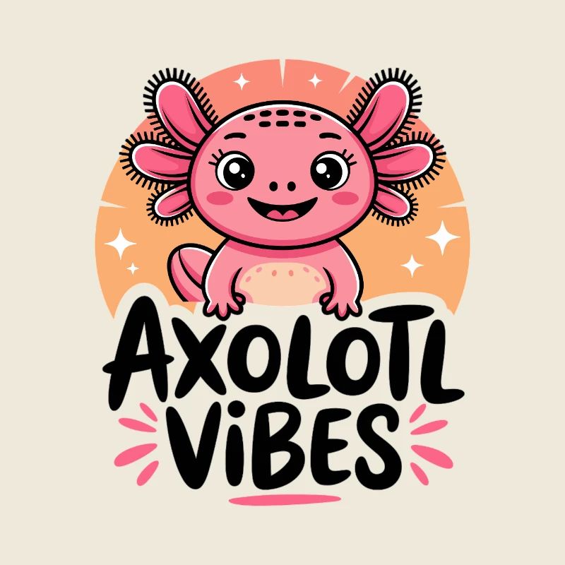 Axolotl Vibes – Süßes Salamander Cartoon