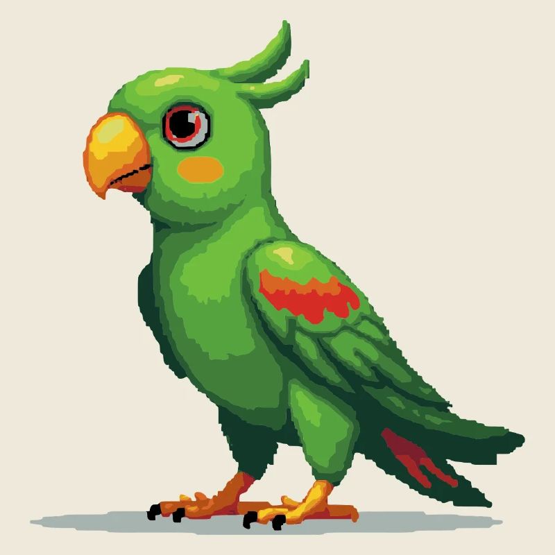 Pixel Papagei – Retro 8-Bit Style