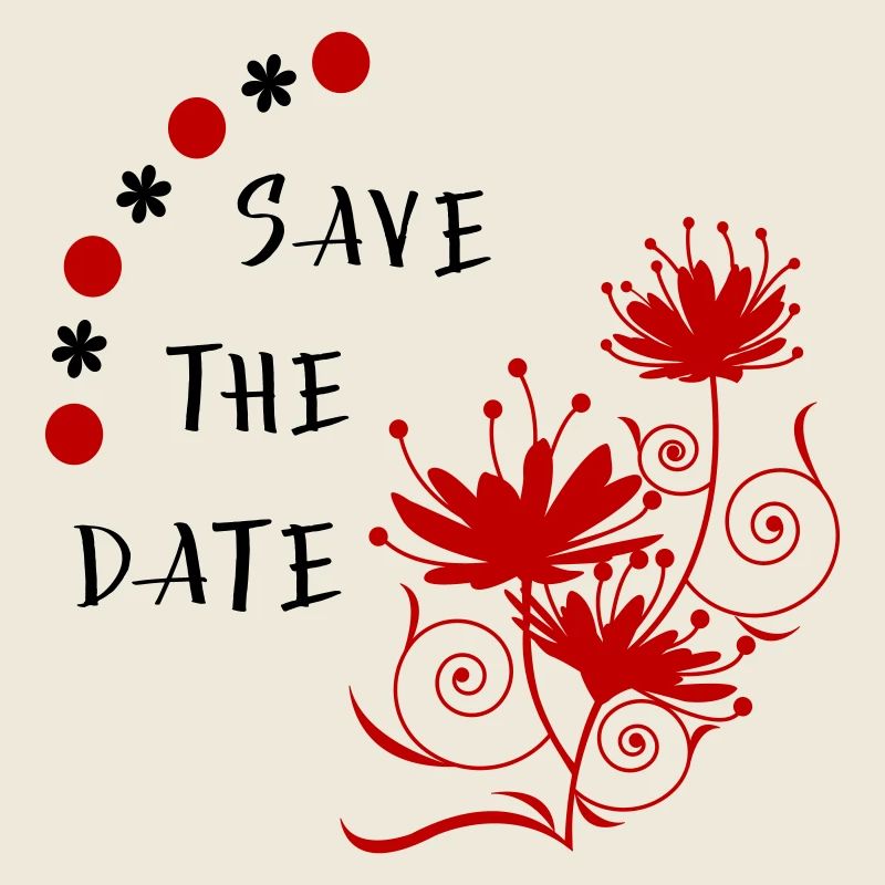 save the date flower tendril