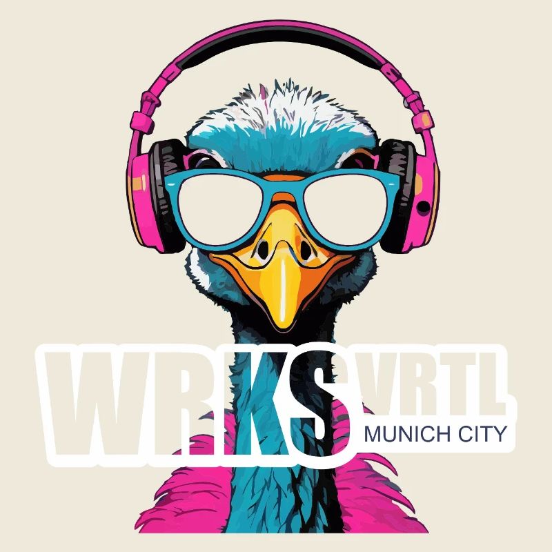 Werksviertel Vogel mit Sonnenbrille und Kopfhörern