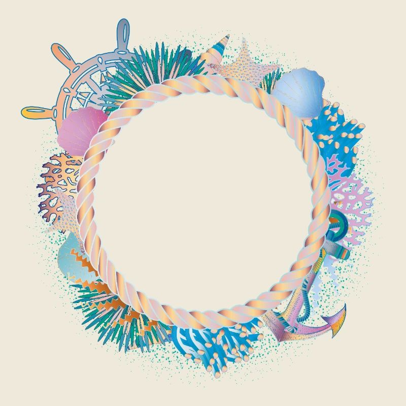 Maritime Rope Frame – with Corals & Shells