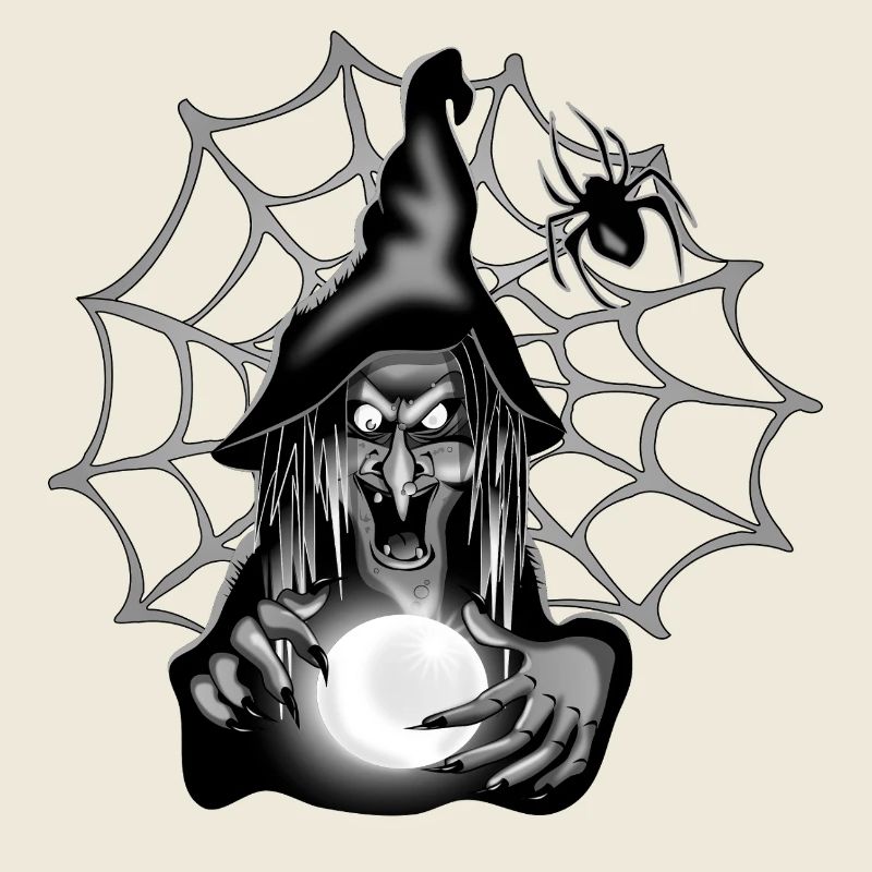 Witch with a Ball and a Cobweb