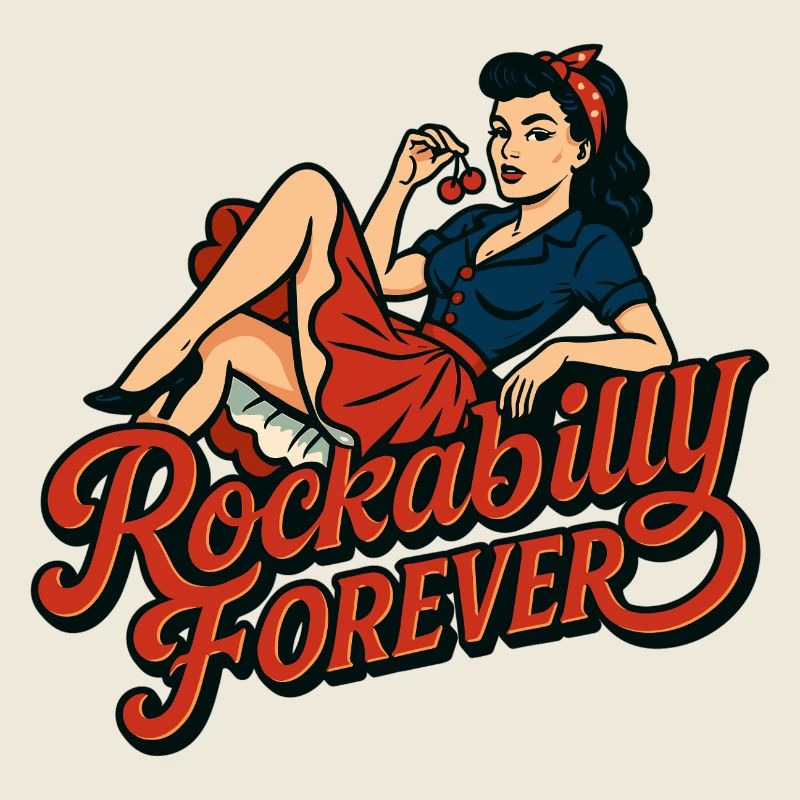 Rockabilly Forever Cherries Wife 50s Gift