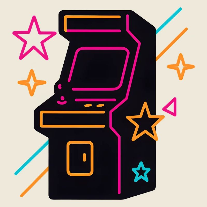 Retro neon arcade game design