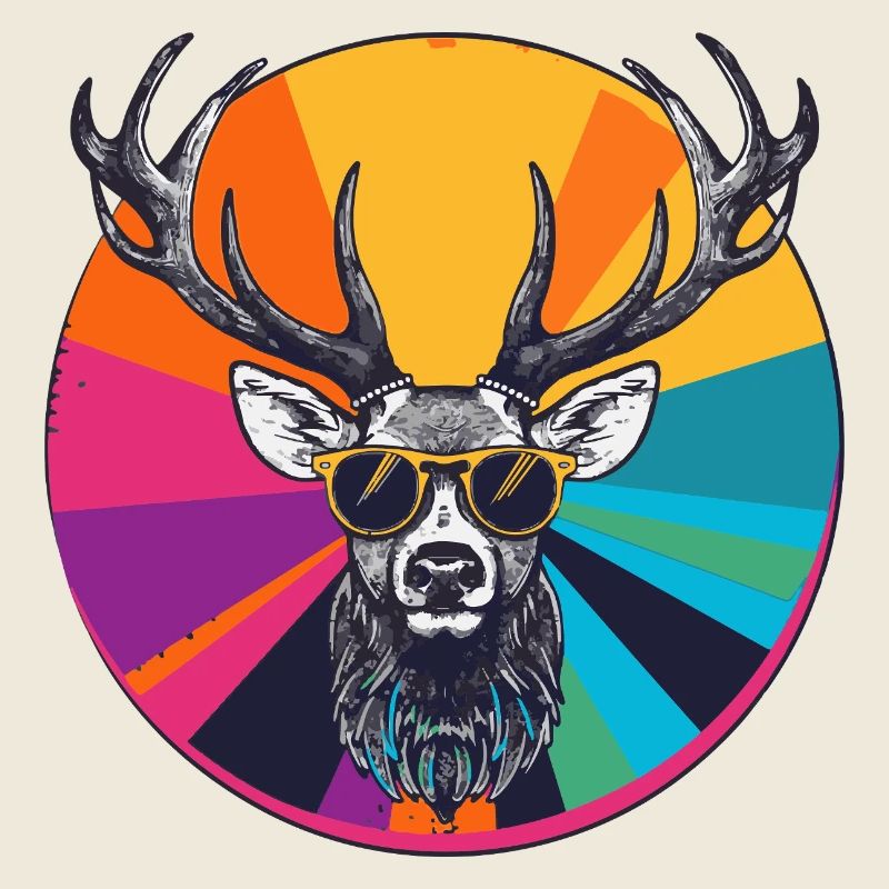 Cerf décontracté avec lunettes de soleil