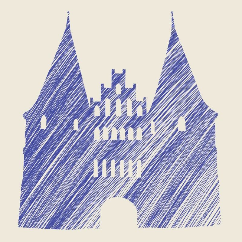 Lübeck Landmark Blue | Scribble Look