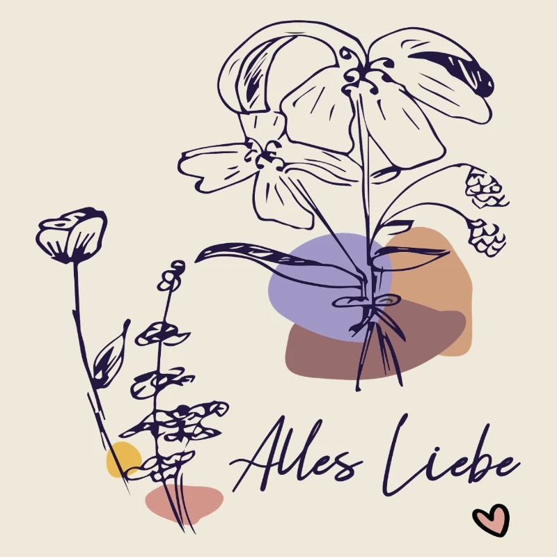 Alles Liebe mit Blumenstrauß