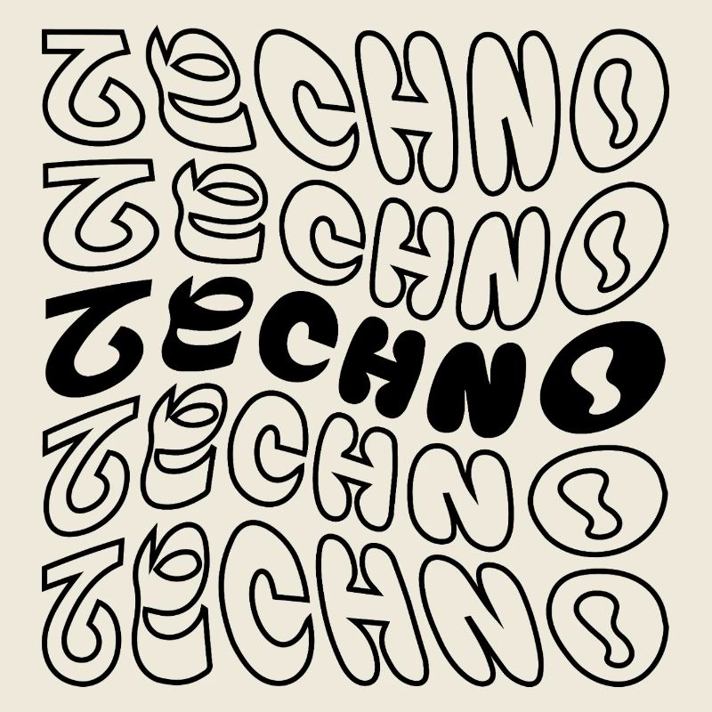 Techno wavy logo design.