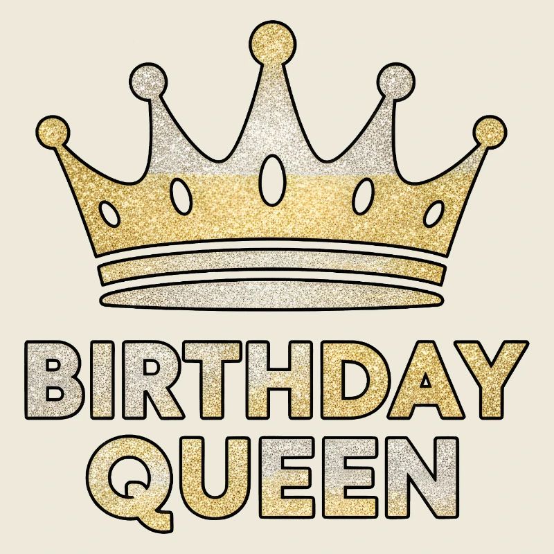 Birthday Queen – Glitter Crown Design
