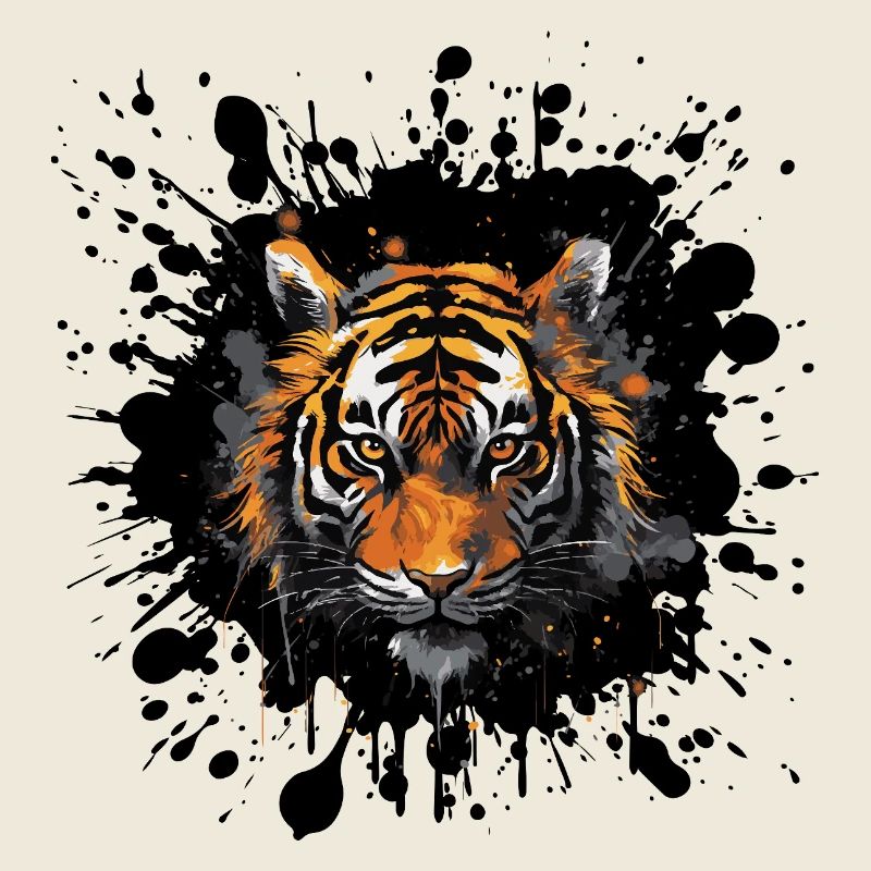 Tiger Tier Farbklecks