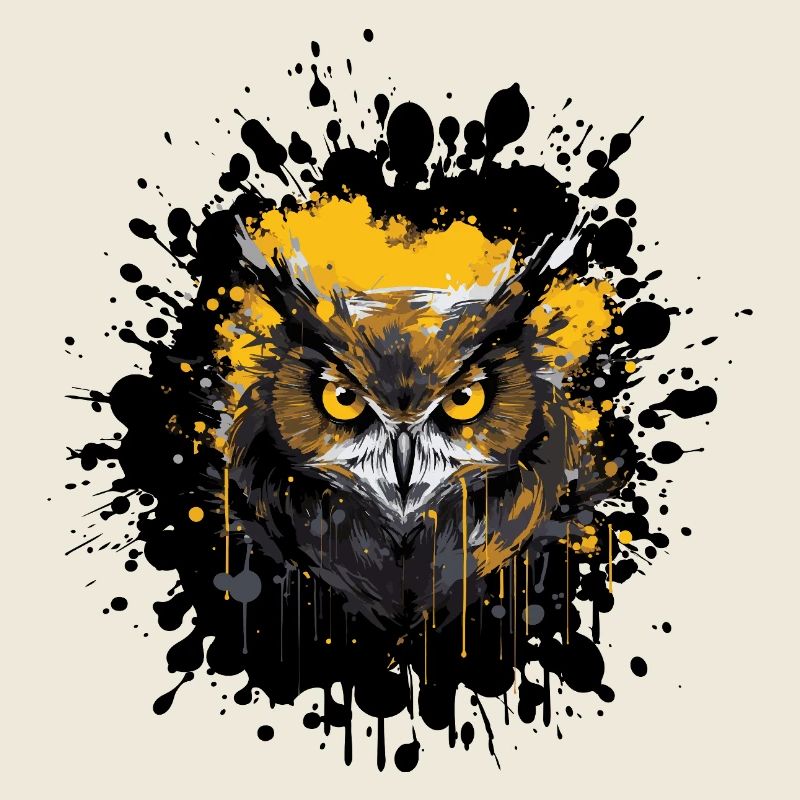 Eule Nachteule Splatter