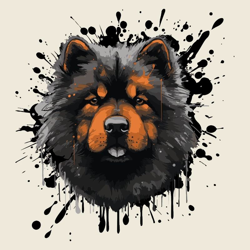 Visage de chien en explosion de couleur
