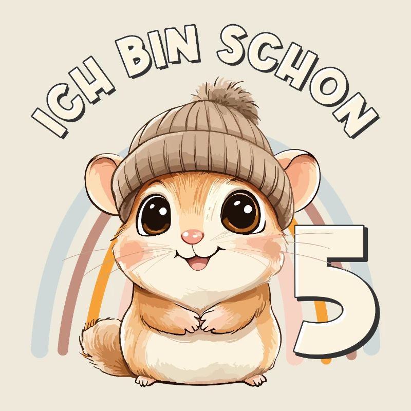Hamster Arc-en-ciel du 5e anniversaire mignonne