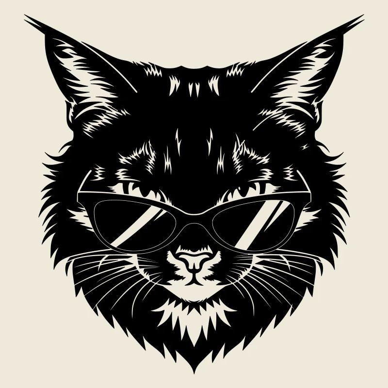 Chat noir avec des lunettes de soleil