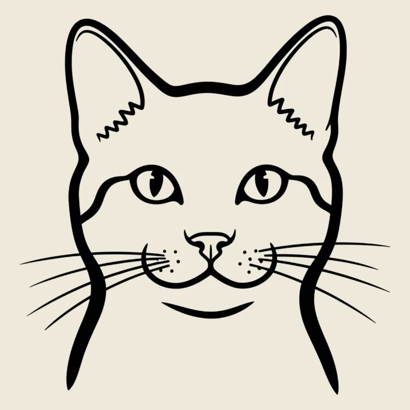 Cat Minimal Animals Doodle