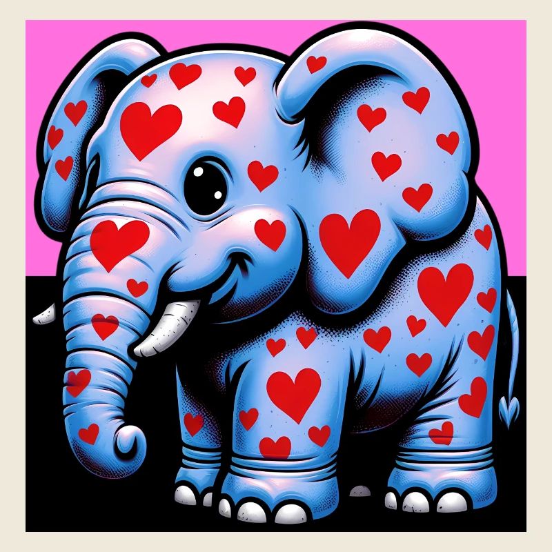 Elefant mit Herz und Herzen