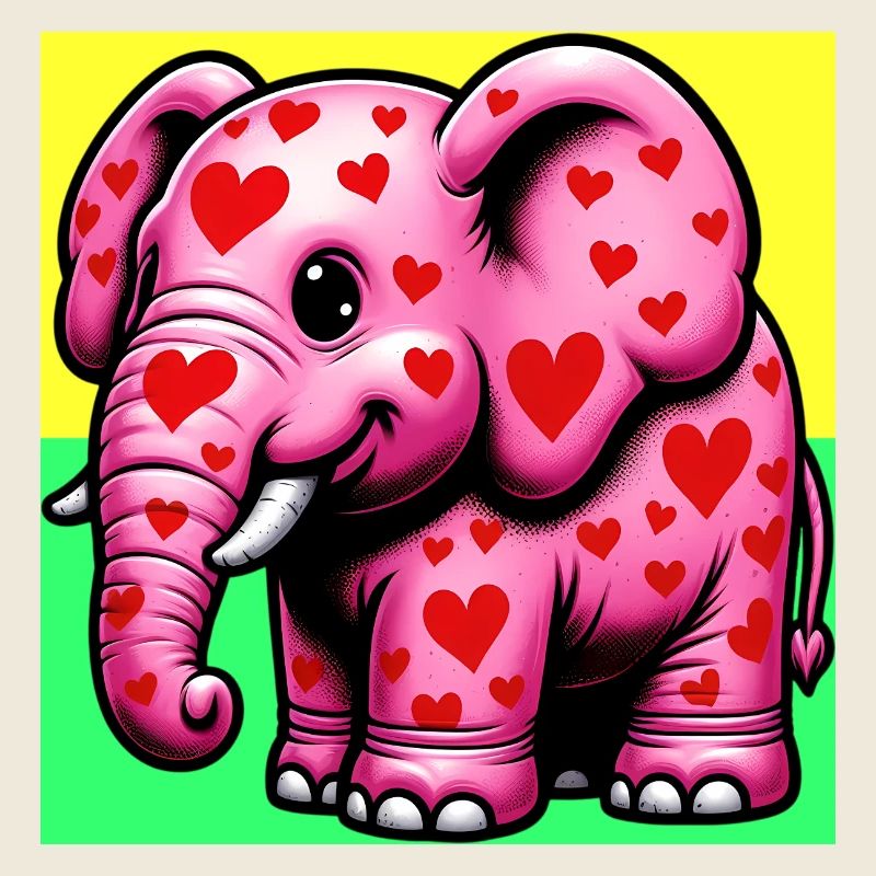 Elefant mit Herz und Herzen