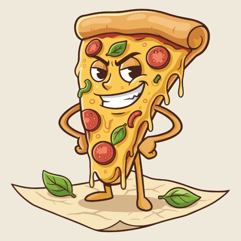 Dessin animé coquin de la part de pizza