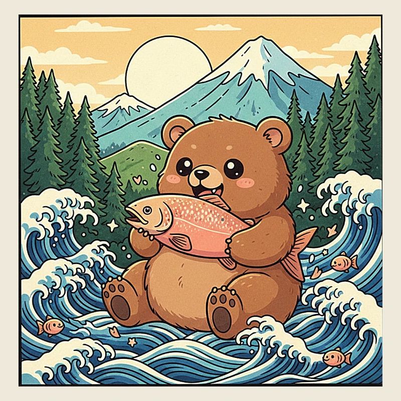 Saumon ours de Kawaii