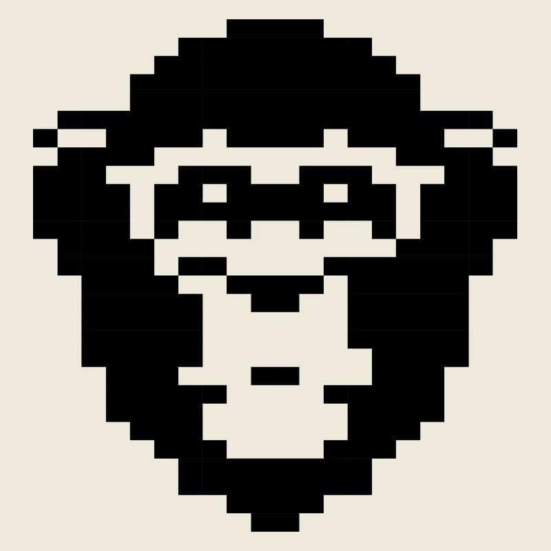 pixelated monkey face design
