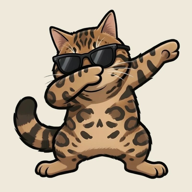 Chat du Bengale en train de s’essuyer