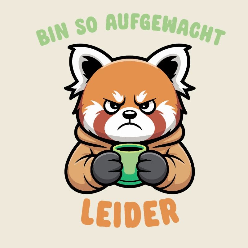 Mürrischer Panda mit Kaffee - Morgenmuffel