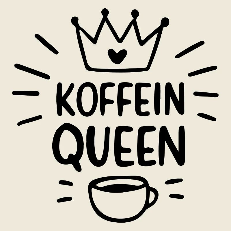 Schwarze Silhouette Koffein queen Morgenmuffel