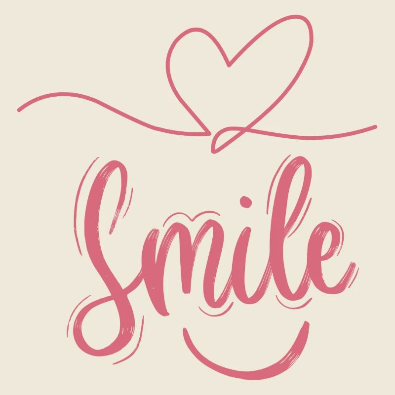 Smile Heart Font Pink