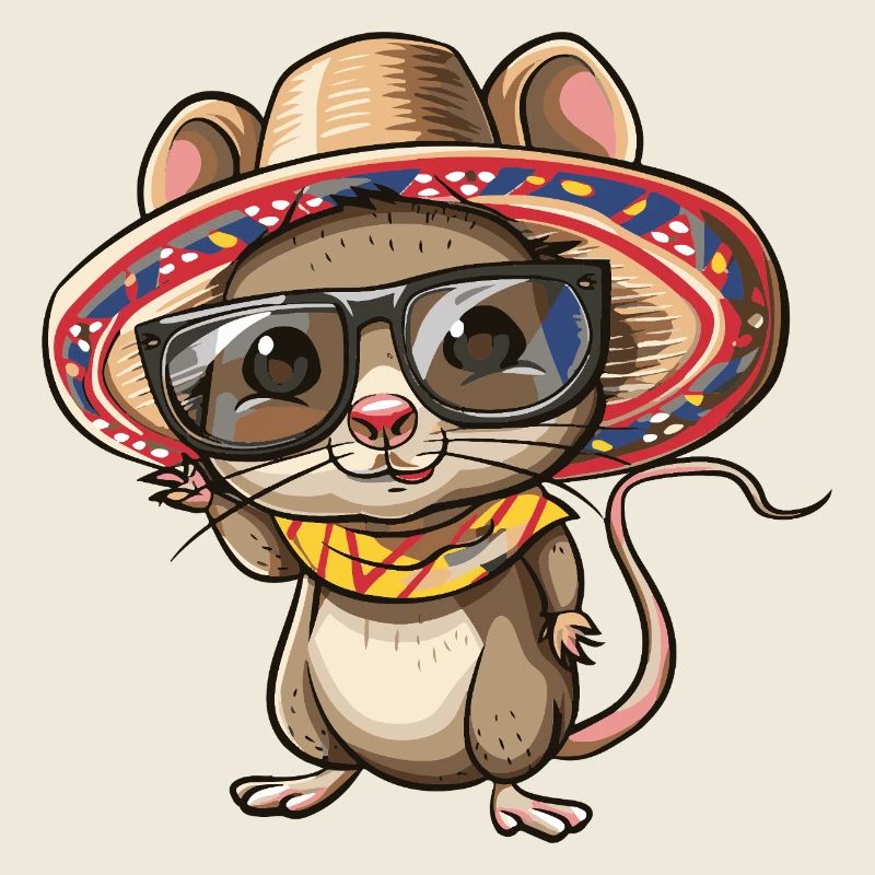 Mouse Comic Funny Sombrero