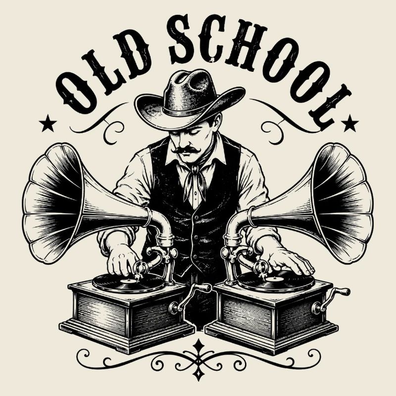 Un DJ old school avec gramophone