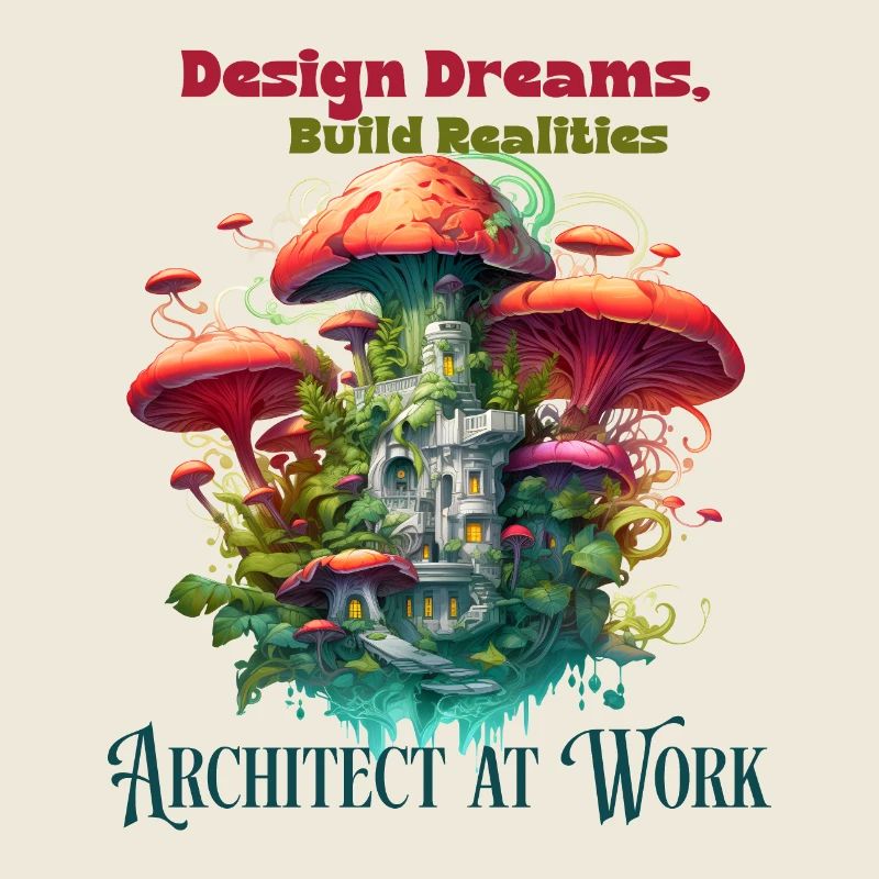 Architect engineer at work funny illustration