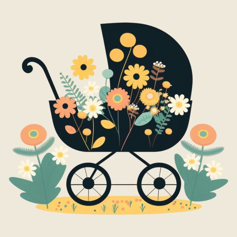 Blumiger Kinderwagen 5