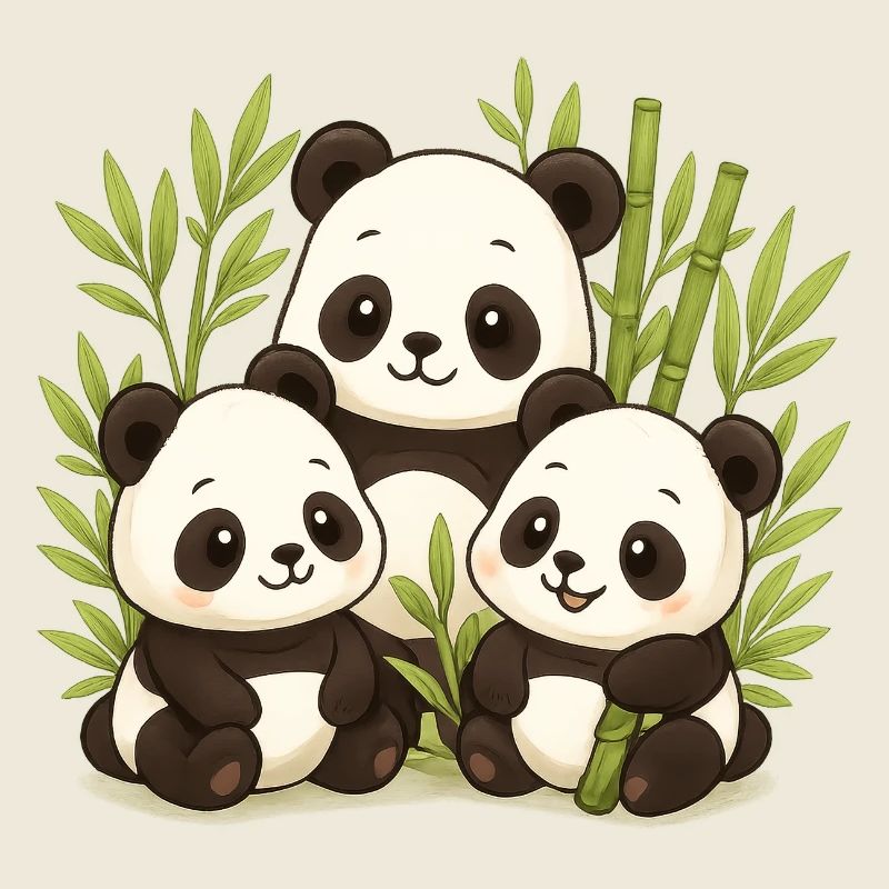 Forêt de Bambous Panda Mignon