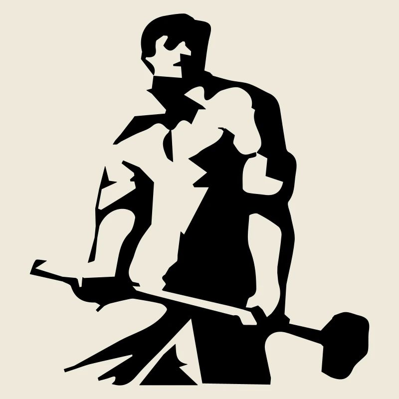 Arbeiter - Schwarzsilhouette Kunstmotiv