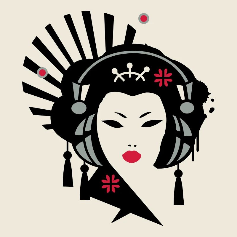 Geisha avec un casque