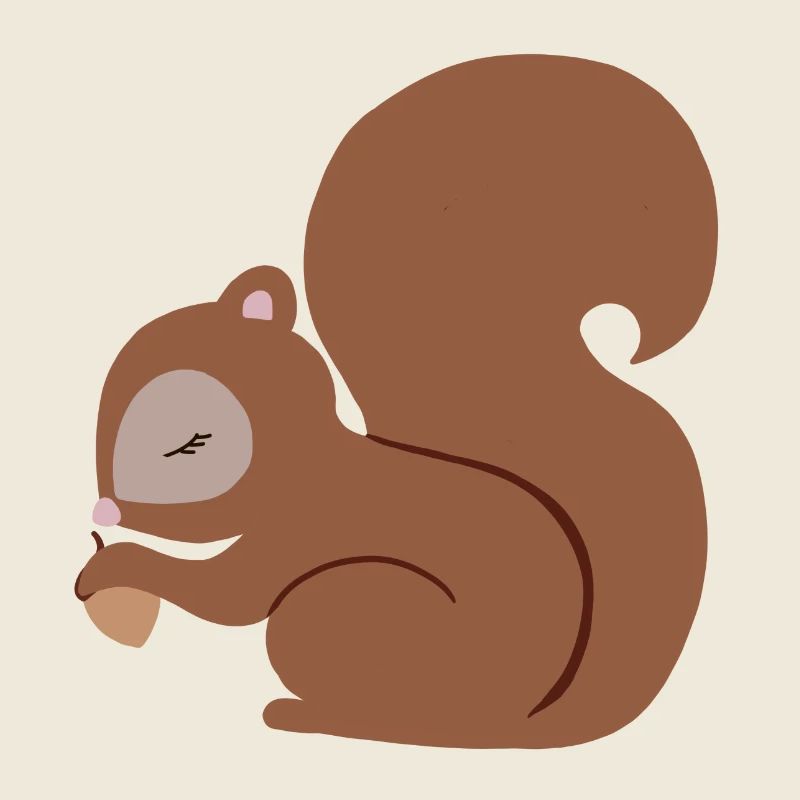 Eichhörnchen mit Eichel süß